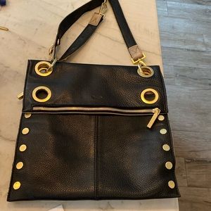 Large Black and Pewter Leather Hammitt Montana